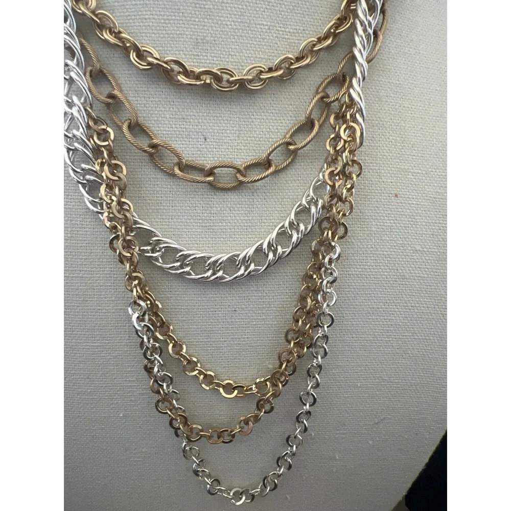 Chico's Gold and Silver Layered Necklace